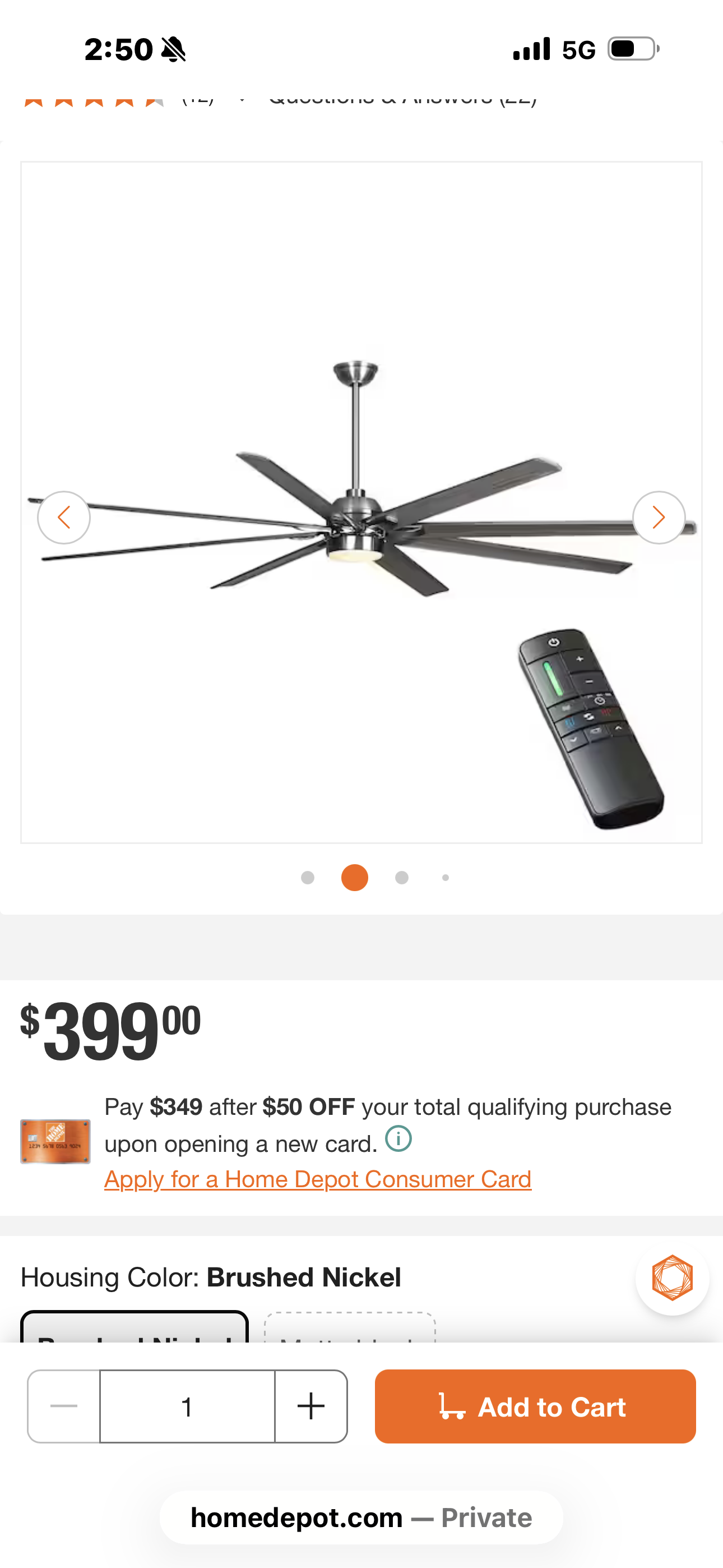 Home Decorators Collection Cordoba 96 in. Integrated LED Indoor/Outdoor Brushed Nickel Ceiling Fan with Light and Remote Control